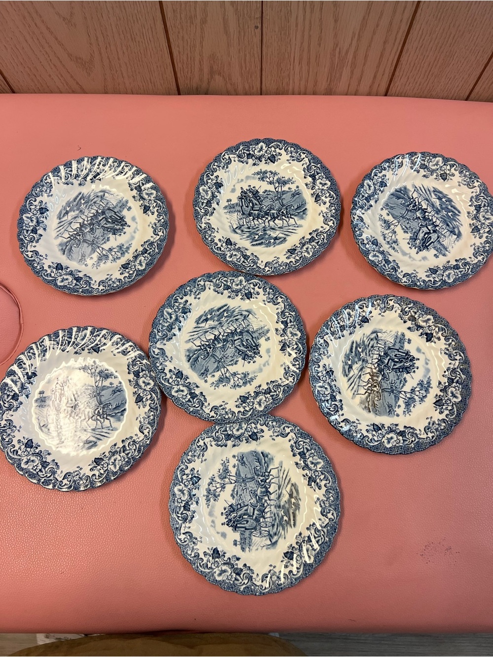 Blue White Decorative Porcelain Plates - Set of 7